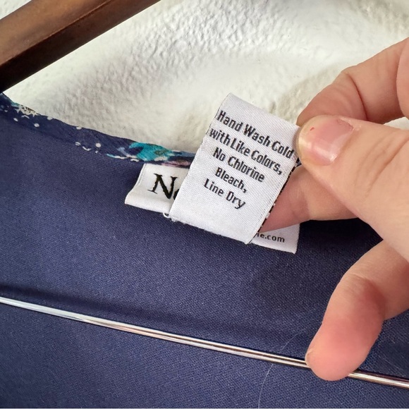 Boho Ditsy Floral Relaxed Plus 1X Patch Pattern Top Cottagecore Sheer Tie Neck - Picture 7 of 10